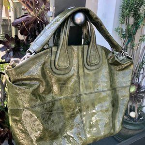 GIVENCHY Crinkled Patent Nightingale Shopper Tote